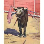 Clifford Hall RBA, ROI (1904-1973), Wounded Bull and Bull Tossing a Matador, circa 1955/56, oil on