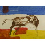 Renos Loizou (Greek, 1948-2013) Bull Fight, signed and dated, lithograph, 56 x 76 cm