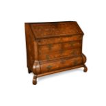 A late 18th/early 19th century Dutch walnut bombe Bureau,