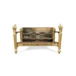 A 19th century French ormolu and ironwork fire grate,