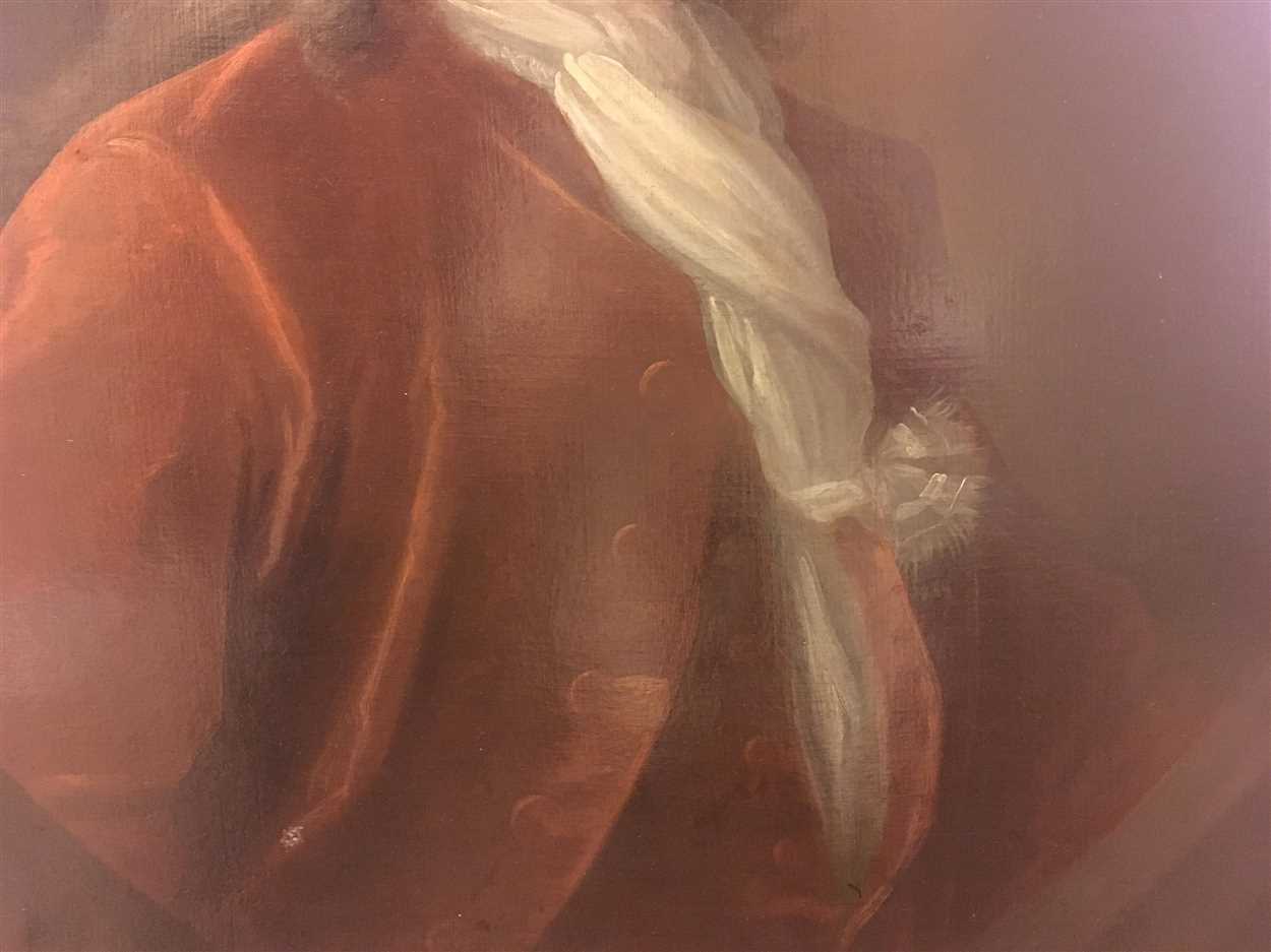 Attributed to Hans Hysing (Swedish, 1678-1753) Portrait of a gentleman, half length, in a red - Image 4 of 6