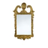 A George I gilt framed wall mirror,