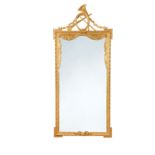 An 18th century French gilt framed wall mirror,