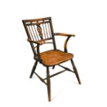 A 19th century beech and elm Mendlesham chair,