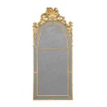 A Queen Anne gilt-wood and gesso arched mirror,