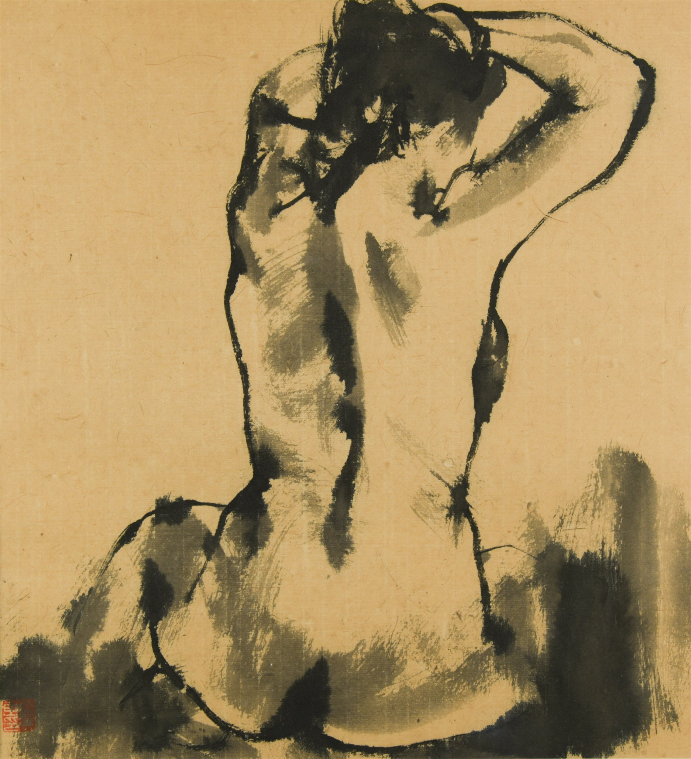 Qu Leilei (Chinese 1951-) Seated female nude