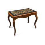 A French Transitional rosewood and specimen marble table,