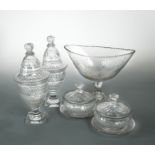 An early 19th century Irish glass pedestal bowl,