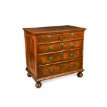 A Queen Anne walnut chest of drawers,