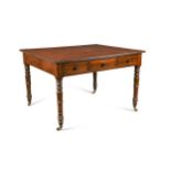 A Regency mahogany library table with drawers,