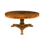 A William IV rosewood pedestal dining table,