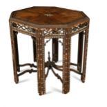 A George II shaped mahogany casket stand,