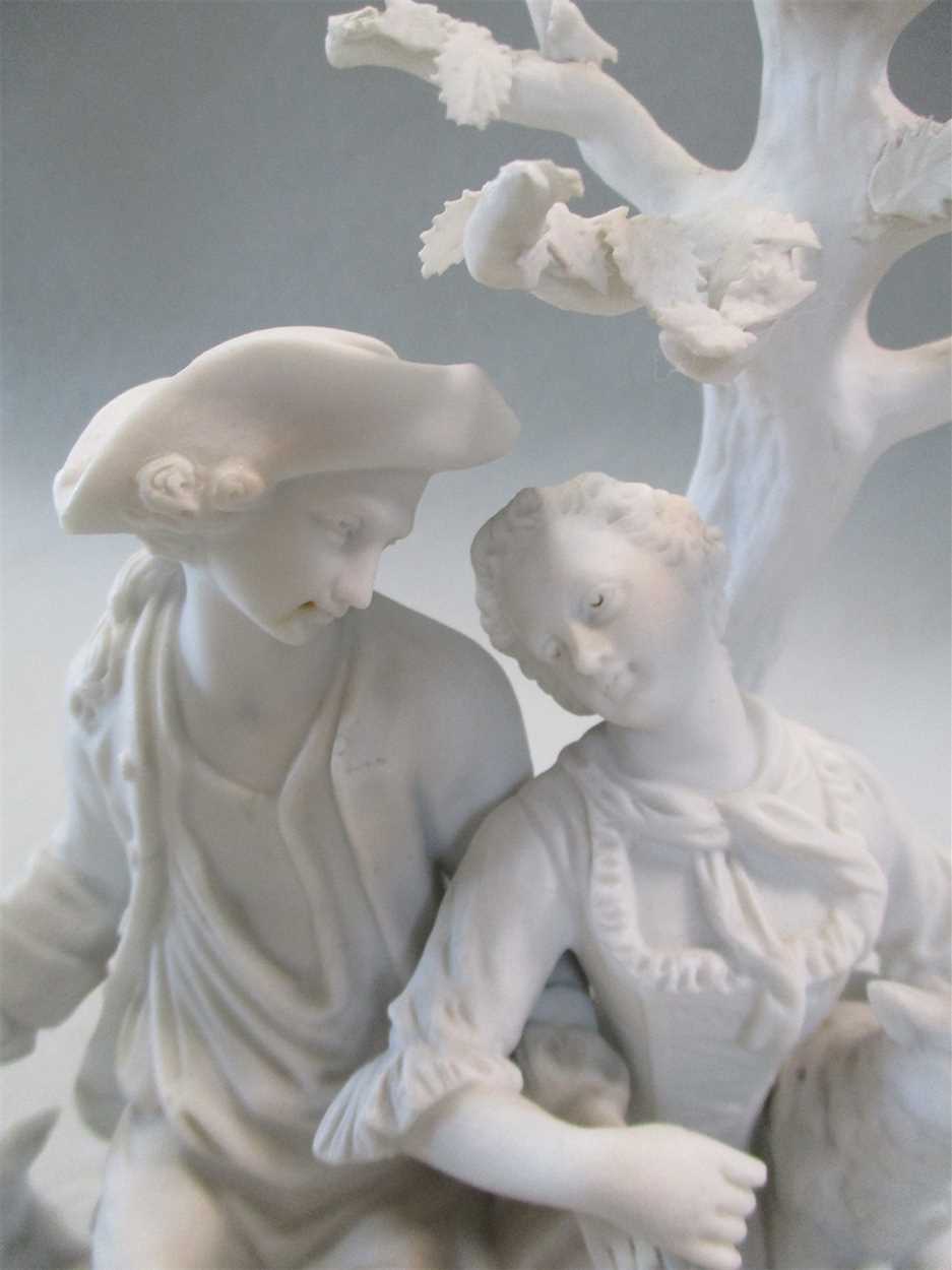 A bisque porcelain figure group, possibly Sevres, - Image 3 of 5