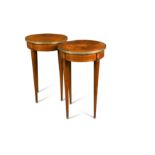 A pair of late 19th century French rosewood circular occasional tables,