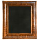 A William & Mary style walnut cushion framed wall mirror,