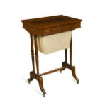 A Regency rosewood sewing table,
