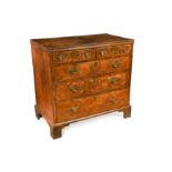 A Queen Anne walnut chest of drawers,