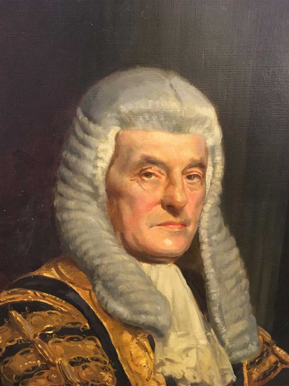 § John Crealock (Irish 1871-1959) Portrait of The Right Honourable Mark Lemon Romer, Baron Romer, - Image 10 of 10