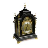 A Victorian chiming ebonised bracket clock, by Lambert, Coventry Street,