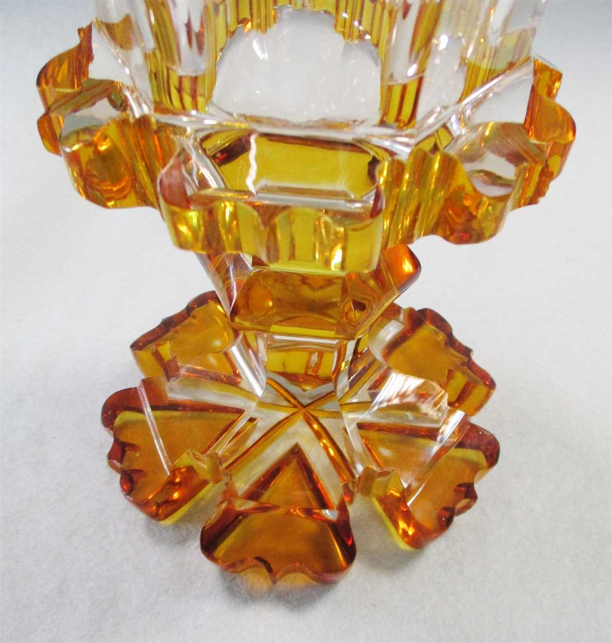 A 19th century Bohemian amber glass goblet, - Image 5 of 6