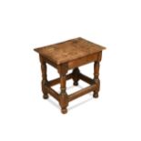 A 17th century oak joint stool,