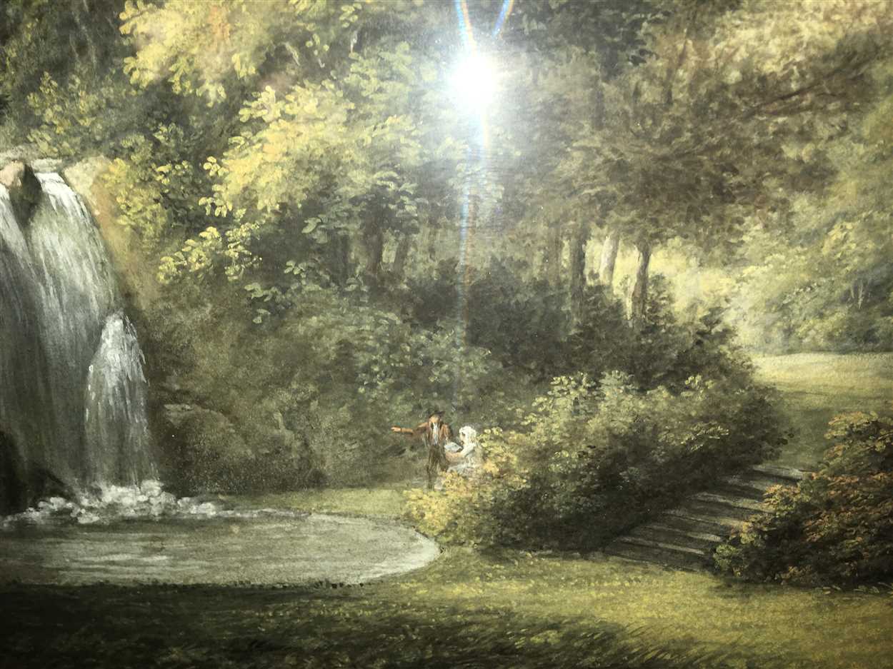 Attributed to Louis Bélanger (French, 1756-1816) Waterfall in a wooded park - Image 7 of 10