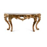 A mid 19th century carved giltwood console,