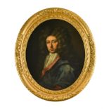 Attributed to John Closterman (German 1660-1711) Portrait of a gentleman, half length, in a blue