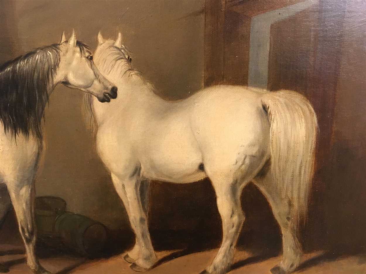 Abraham Cooper, RA (British, 1787-1868) Two greys in a stable - Image 6 of 7