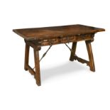 An 17th century Spanish walnut refectory table,
