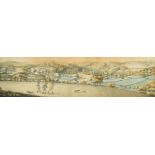 English School, mid-18th Century A Panoramic view of Bridgnorth, Shropshire, with Sportsmen and