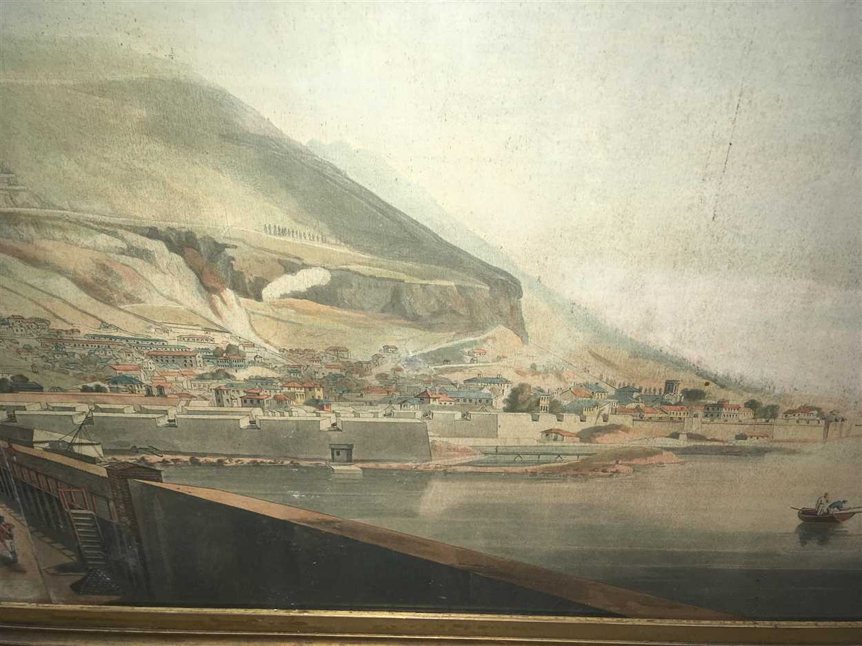 J B Harraden (British, fl. 1801-1815) after Henry Aston Barker (1774-1856) 'Of a View of Gibraltar, - Image 4 of 12