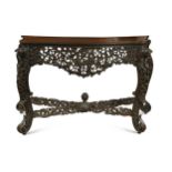 A 19th century Anglo-Indian hardwood console table,