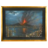 Neapolitan School, late 19th century Mount Vesuvius erupting; Torre del Greco, Naples, destroyed in