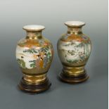 A pair of Japanese Satsuma pottery small vases, circa 1910-20,