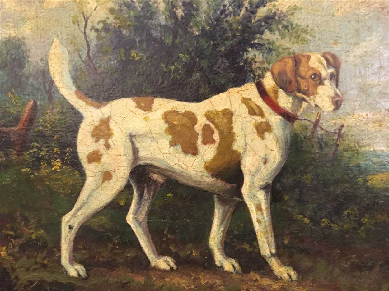 Attributed to Samuel John Carter (British, 1835-1892) Study of a pointer in a landscape - Image 2 of 8