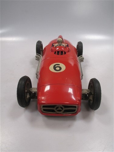 A West Germany Mercedes friction drive tinplate race car - Image 6 of 7