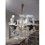 A six branch glass chandelier