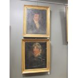 Pair of 19th Century portraits - unlined (2)