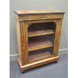 A Victorian walnut and inlaid display cabinet 108 x 81 x 32cm