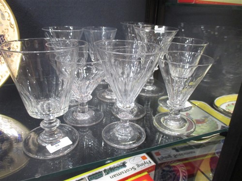 Twelve various Georgian style glass rummers