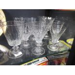 Twelve various Georgian style glass rummers