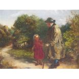 George Augustus Freezor (British, fl. 1869-1879), A Grandfather with his grandchild, signed and