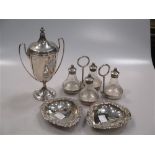 A small collection of silverware,