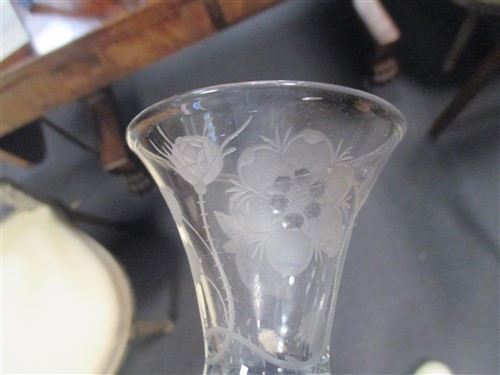 An 18th century Dutch Jacobite engraved wine glass (Foot ground) - Bild 2 aus 2