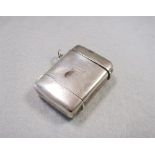 A Victorian silver double ended vesta / place finder case, each end with hinged and spring loaded