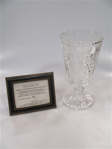 A limited edition 'Robert the Bruce' glass goblet,