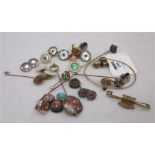 A collection of stick pins and gentleman's accoutrements,