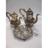 A silver plated tea ware etc