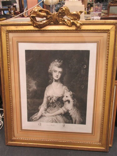 Armand Mathey after Thomas Gainsborough, Mrs Robinson (Perdita) with her pet dog, mezzotint, - Image 6 of 6